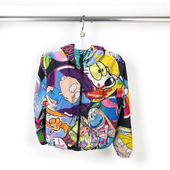 Nickelodeon X Members Only Hooded Windbreaker Jacket Size L Unisex - Picture 1 of 7